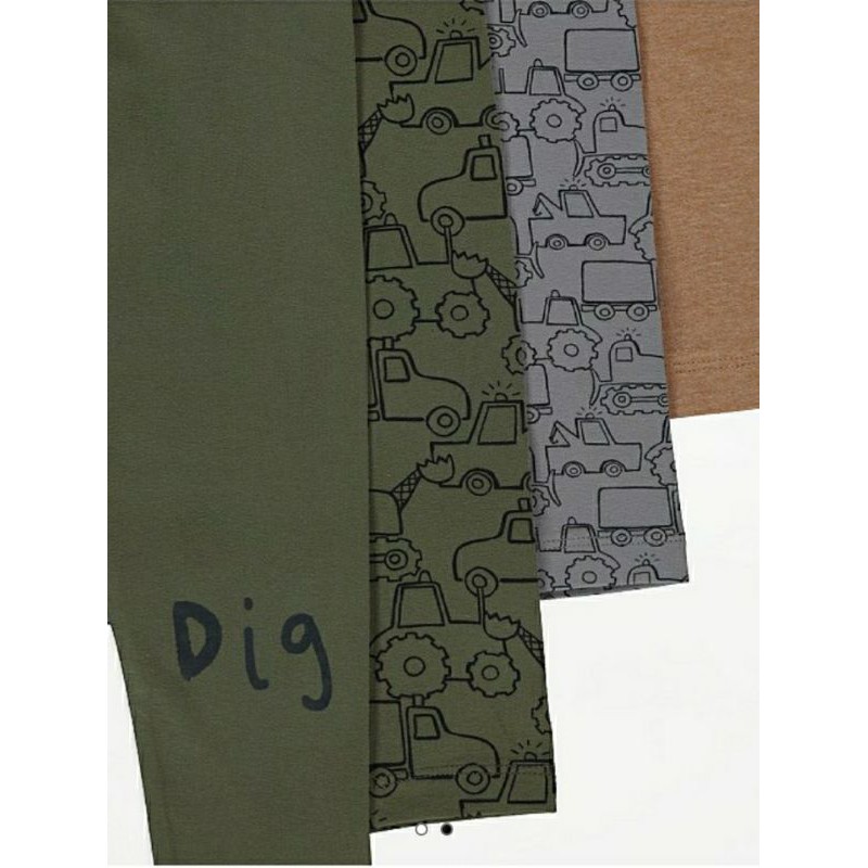 Set 4 legging cotton Khaki Truck bé trai G.eorge UK Auth size 1-5y