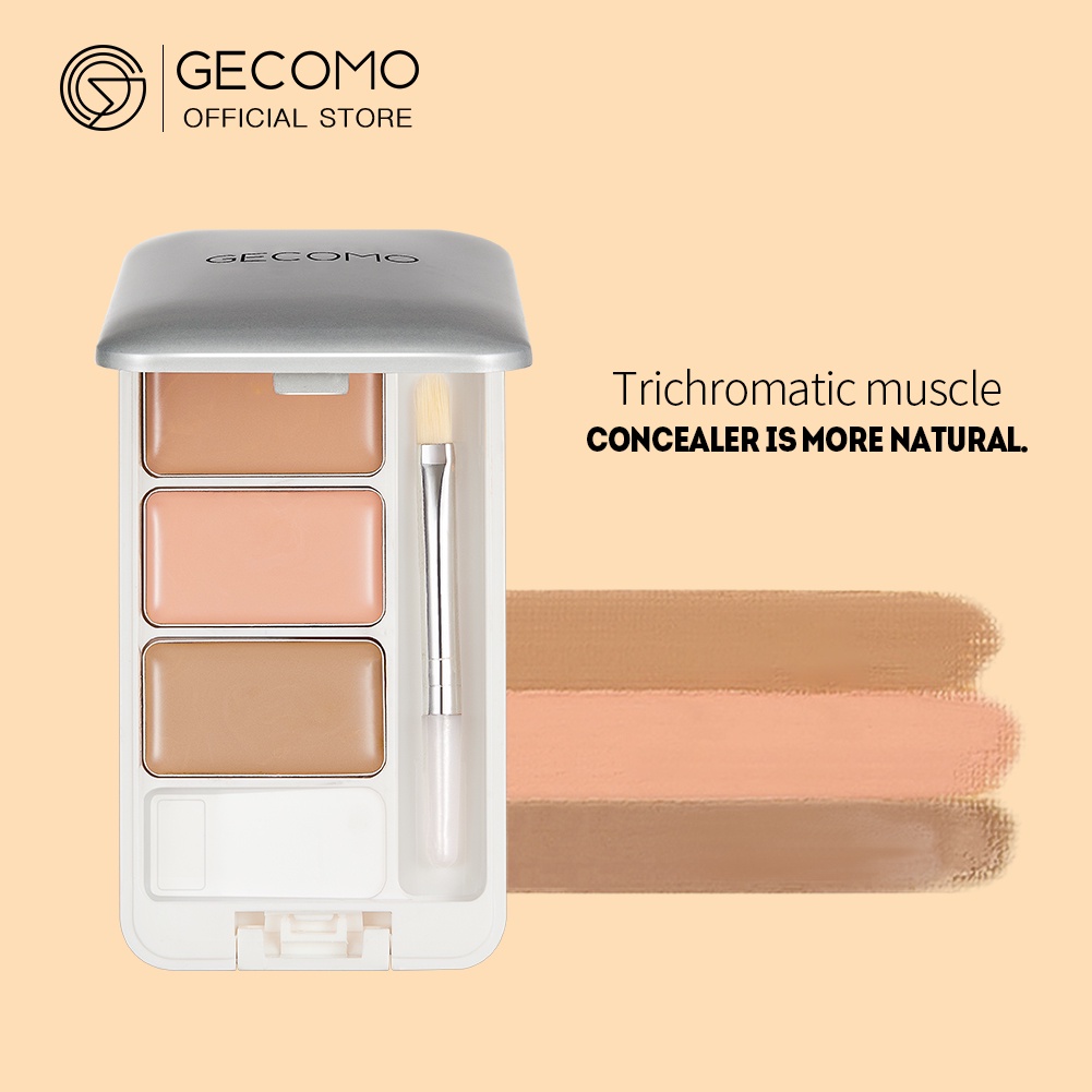 Bảng Kem Che Khuyết Điểm 3 Màu GECOMO Lâu Trôi Che Phủ Toàn Diện
