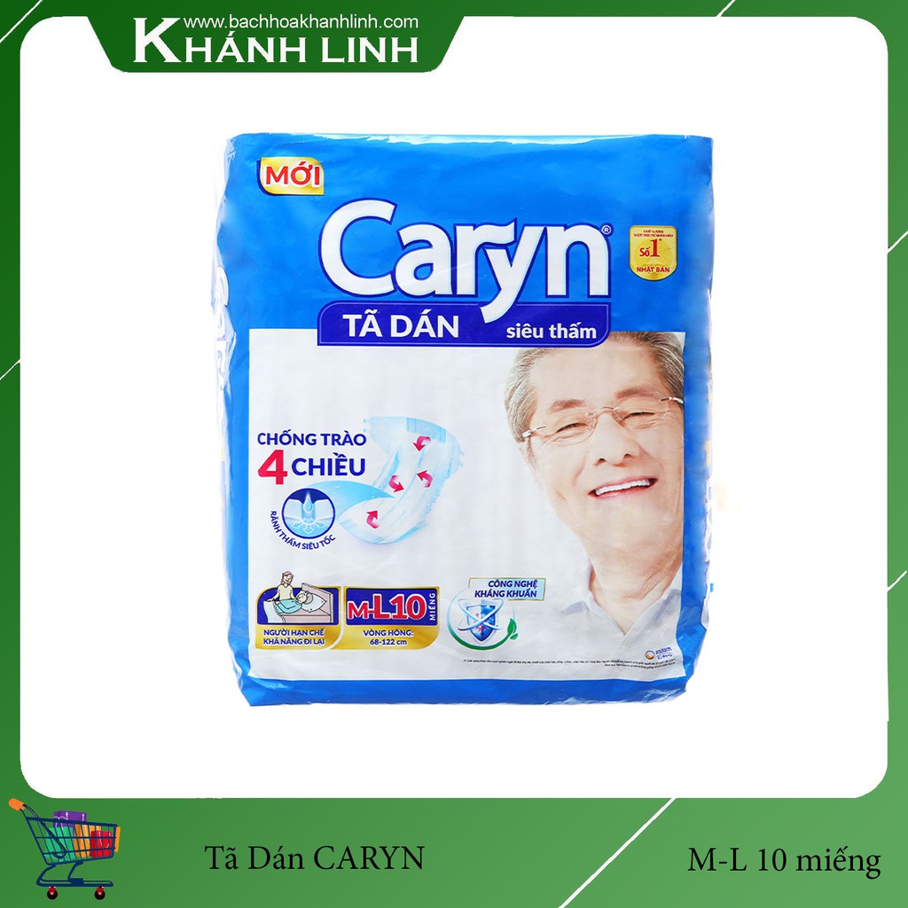 Tã Dán Người Lớn Siêu Thấm Chống Tràn Caryn ML10