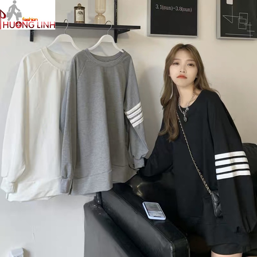 Áo thun dài tay unisex nam nữ | Áo thun dài tay trơn nhấn sọc cánh tay - 27092020134