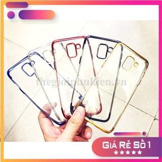 Ốp lưng samsung galaxy j6 2018, a6 plus tpu dẻo trong suốt viền màu