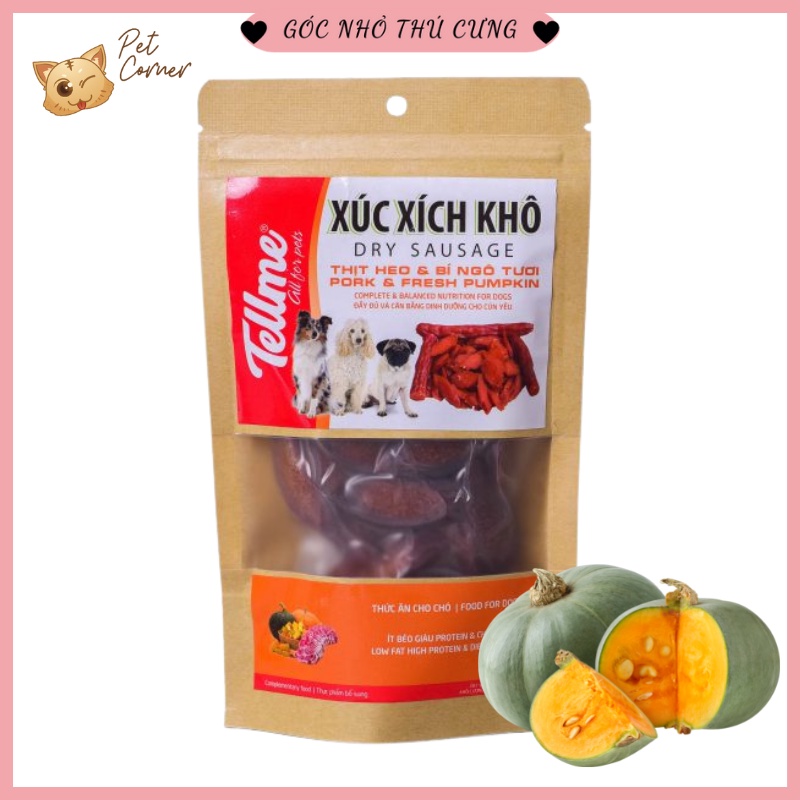 Xúc xích khô Tellme cắt lát cho chó - Đồ ăn vặt cho thú cưng (70g)