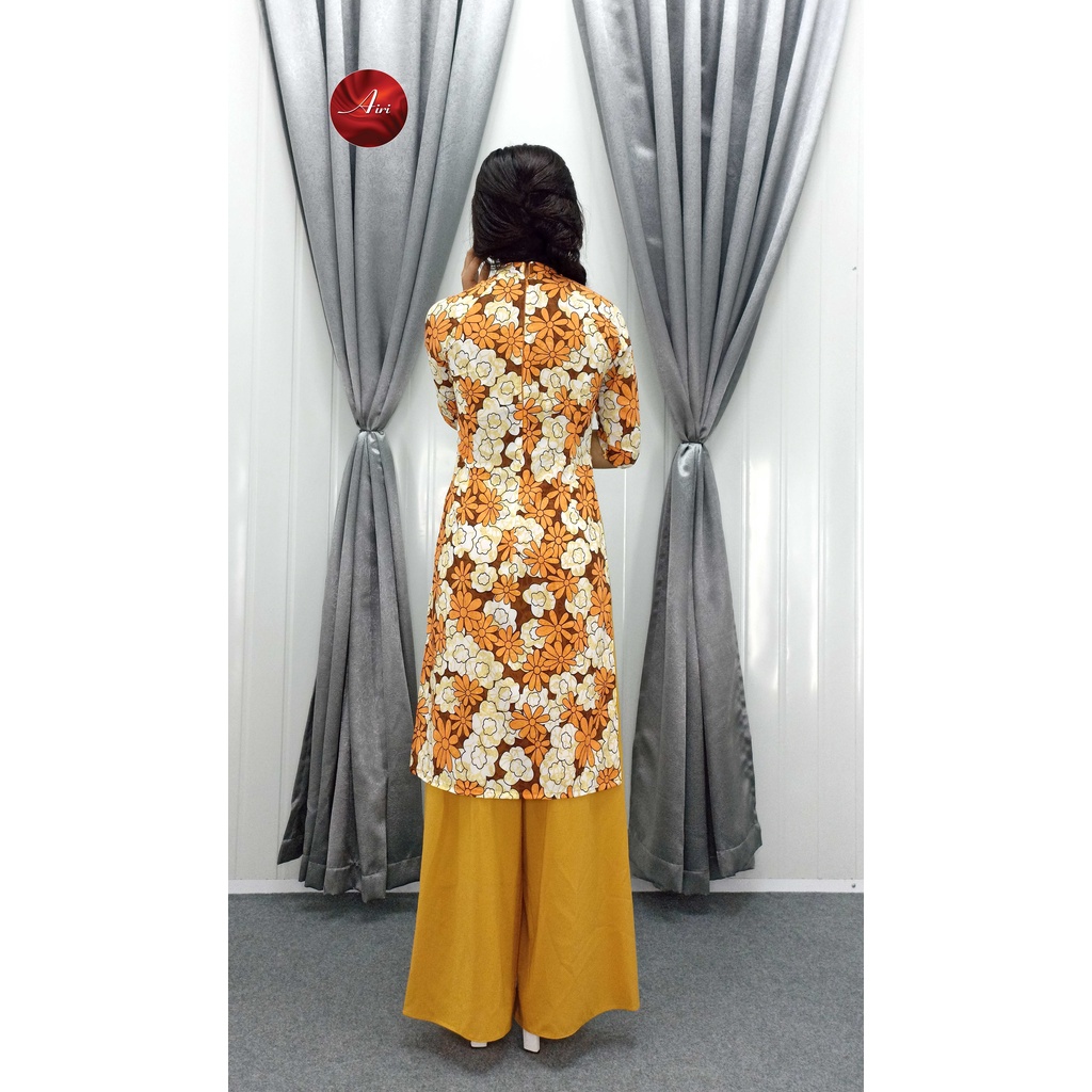 Áo dài cách tân siêu trẻ trung họa tiết hoa - Áo Dài Airi