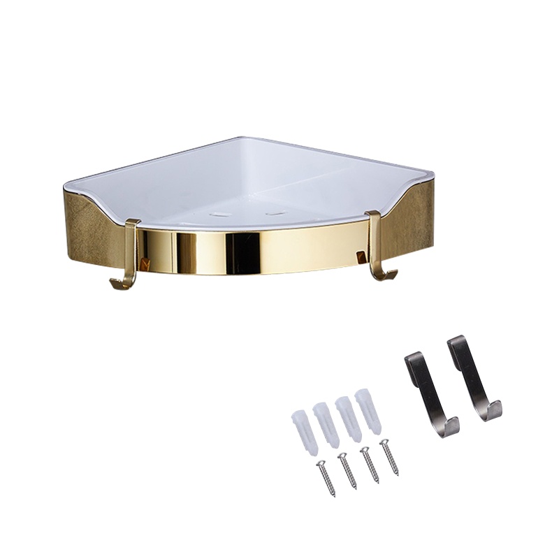 QQ Giá Đỡ Dầu Gội Hình Tam Giác Kèm 2 Móc Treo Tiện Dụng Cho Phòng Tắm