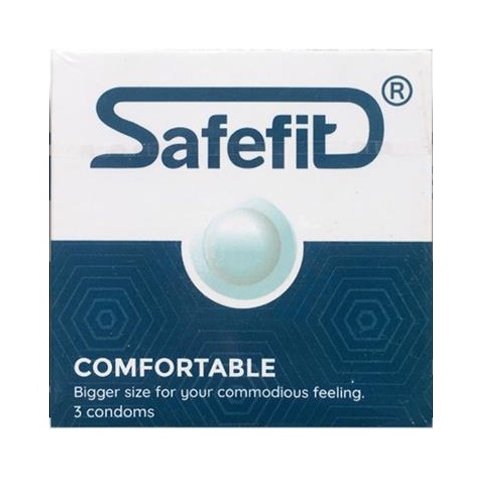 Bao cao su mỏng size lớn SafeFit Comfortable - hộp 3 chiếc