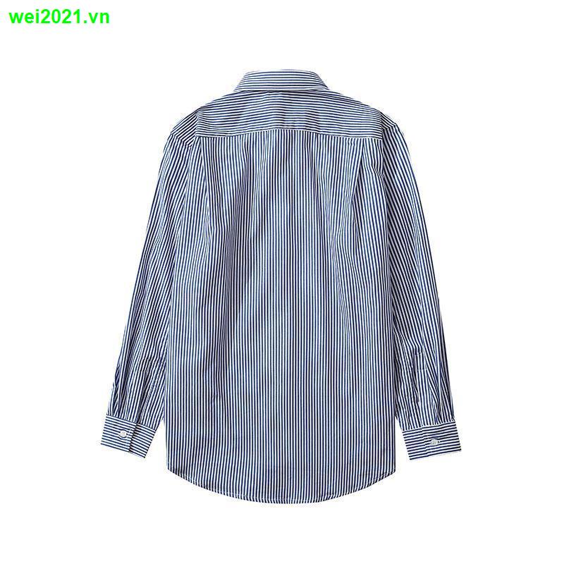Áo sơ mi tay dài kẻ sọc thêu hình trái tim màu đen phong cách Nhật Bản thời trang cho nam