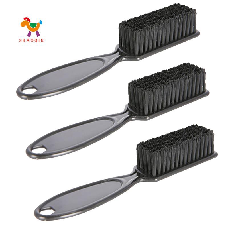 3Pcs Fade Brush Comb Scissors Cleaning Brush Barber Shop Skin Fade Vintage Oil Head Shape Carving Cleaning Brush