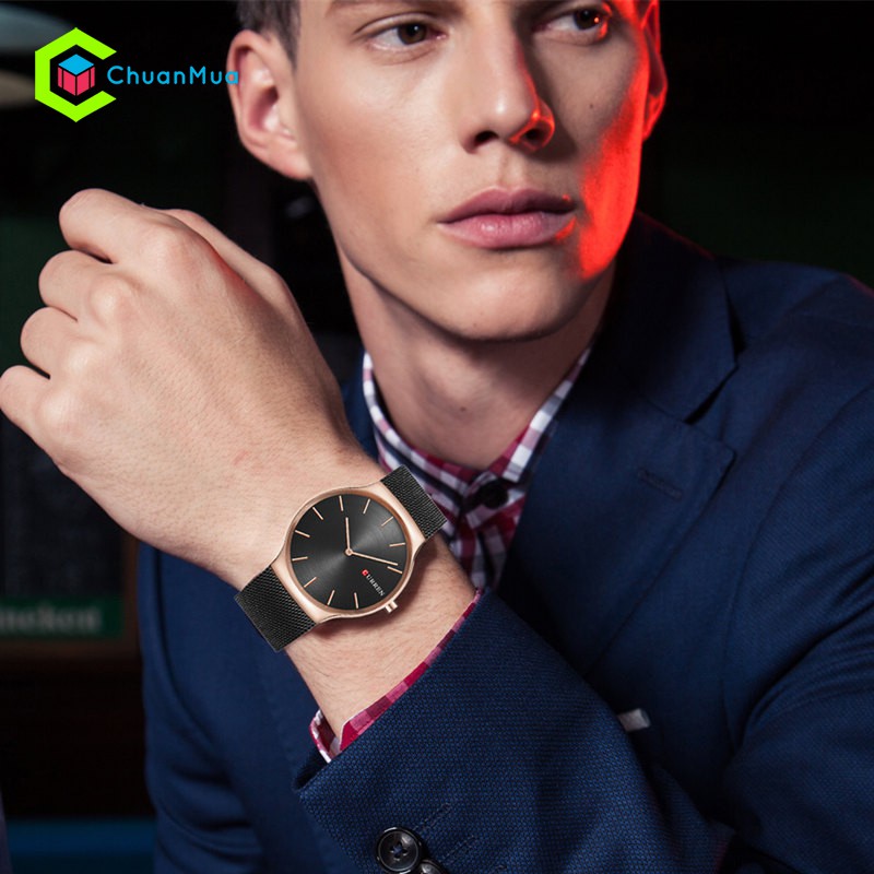 Đồng hồ Nam CURREN 8256 Chống Nước 3ATM Mặt 40x45mm - DHA484 CR8256