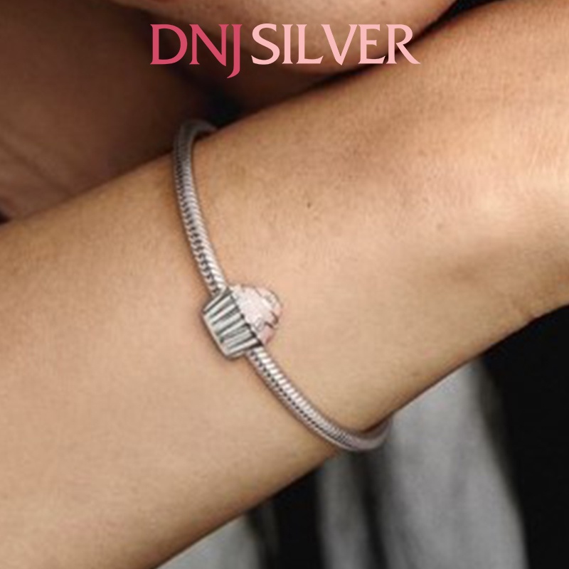 Charm bạc 925 cao cấp, hàng chuẩn bạc - Charm Pink Cupcake thích hợp để mix vòng tay charm - DN202
