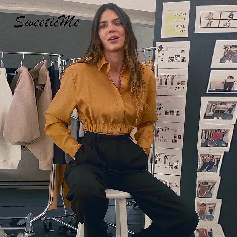 Áo sơ mi dài tay ôm eo thiết kế mới dành cho nữ 2021 | BigBuy360 - bigbuy360.vn