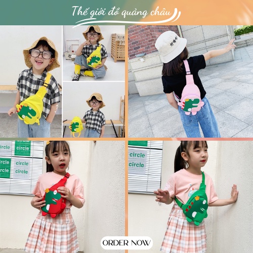 Túi xách đeo chéo hình khủng long dành cho bé siêu cute, mẫu mới 2022 - Hàng Quảng Châu Cao Cấp (T08)