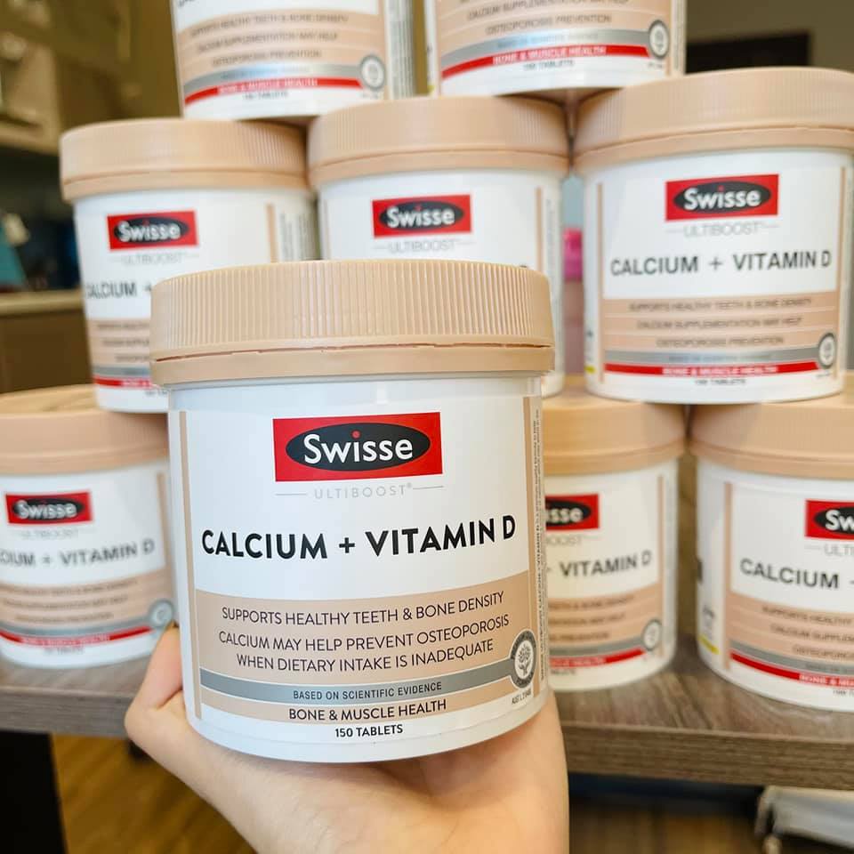 Canxi Vitamin D Swisse Úc- hộp 150 viên- hỗ trợ phát triển xương khớp