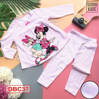 [Mã SKAMCLU8 giảm 10% cho đơn từ 100K] bộ tay dài bi in bé gái DBC37