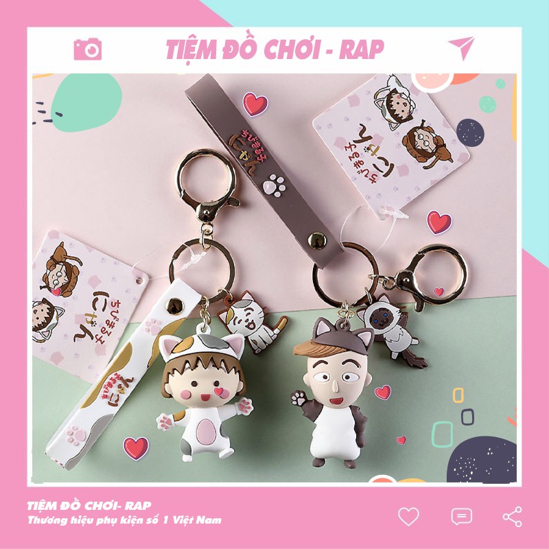 Móc khóa, móc túi hoạt hình Maruko cute dễ thương dùng làm quà tặng, dây treo balo túi xách ví cầm tay  - Ráp