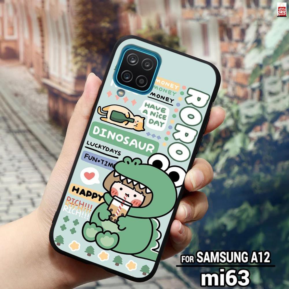 [HÀNG MỚI] Ốp lưng Samsung Galaxy A12 in hình chú khủng long nhỏ siêu xinh rẻ