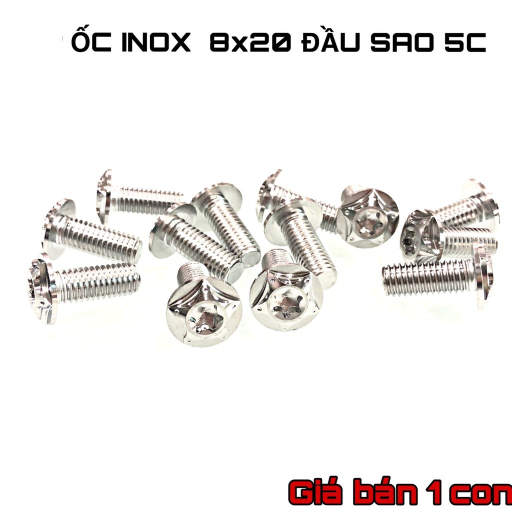 ỐC INOX SALAYA ĐẦU SAO SIZE 5LI - 6LI - 8LI