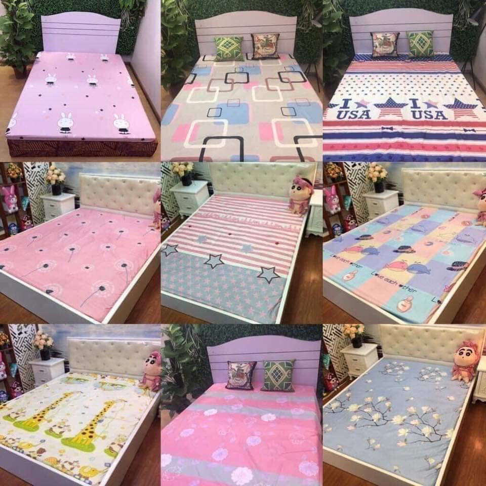 Ga chống thấm COTTON họa tiết dễ thương (1.6 &amp;1.8m - loại 10cm)