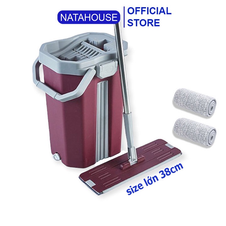 Cây Lau Nhà, Bộ Lau Nhà Tự Vắt Thông Minh Size Lớn 38cm SAGOKER