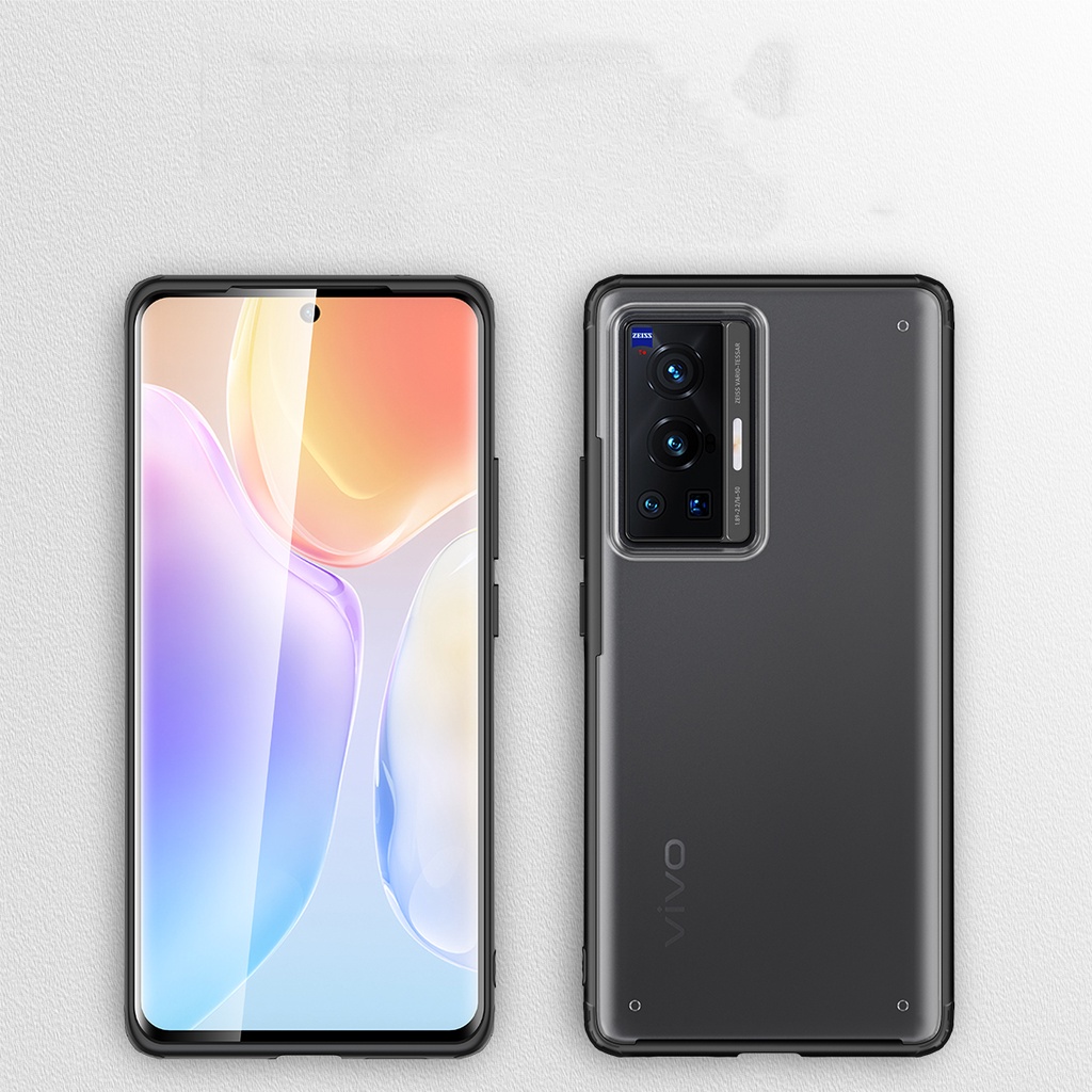 Ốp điện thoại cứng trong suốt chống sốc cho Vivo X70 Pro Plus