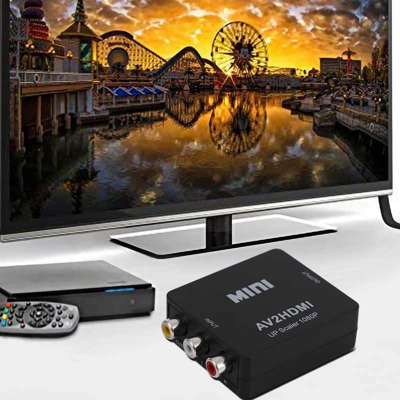 RCA to HDMI, AV to HDMI, 1080P Mini RCA Composite CVBS AV to HDMI HD Video Audio Adapter for Xbox PS3 PS4 STB VHS VCR Camera DVD Game Player