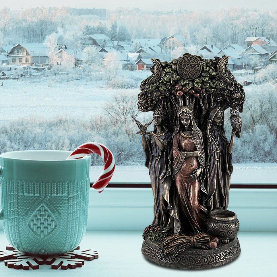 Resin Statues Danu Irish Triple Goddess Cast Statue Carved Goddess Sculpture