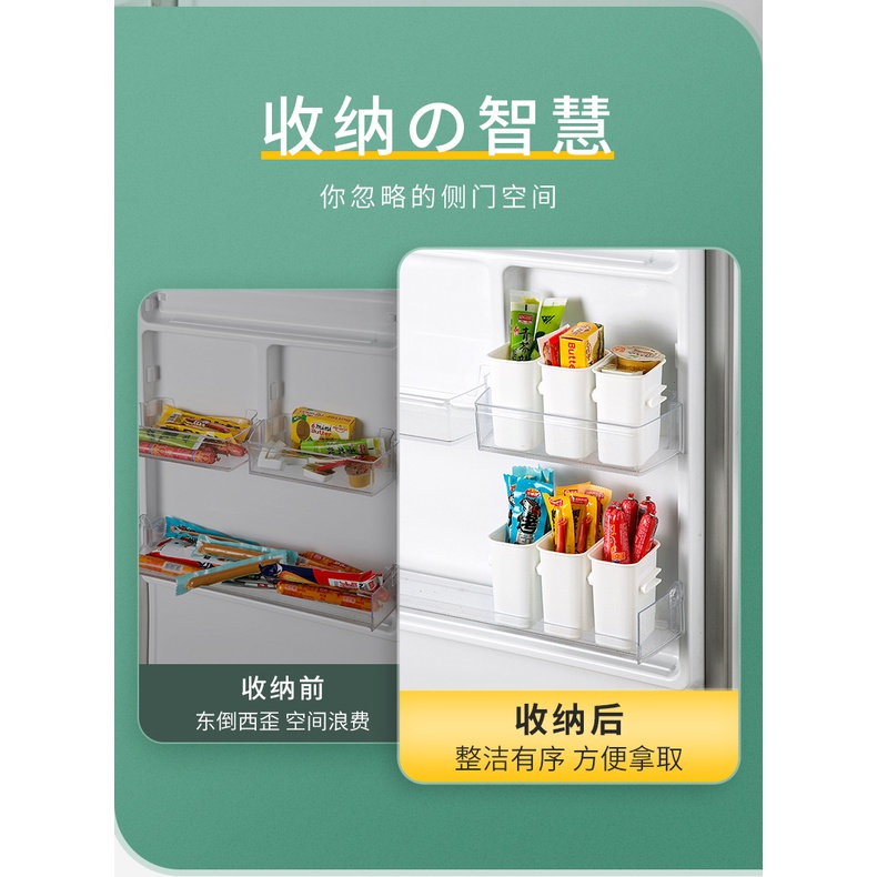 Hộp đựng thực phẩm bằng nhựa gia dụng giúp phân loại và bảo quản gắn cửa tủ lạnh