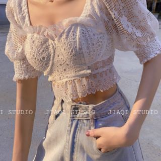 Áo croptop ren siêu xinh