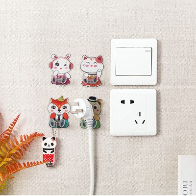 Móc Dán Chịu Lực Treo Đồ Hình Thú, Móc treo phích cắm điện dính tường siêu chắc