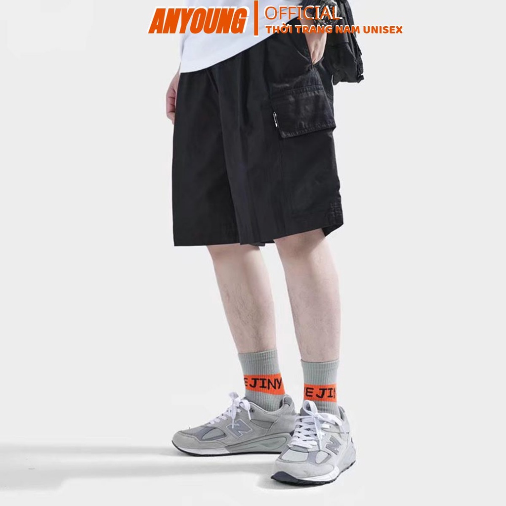 Quần short nam kaki túi hộp  ANYOUNG mềm mịn 3 màu trẻ trung phong cách Hàn Quốc QS305