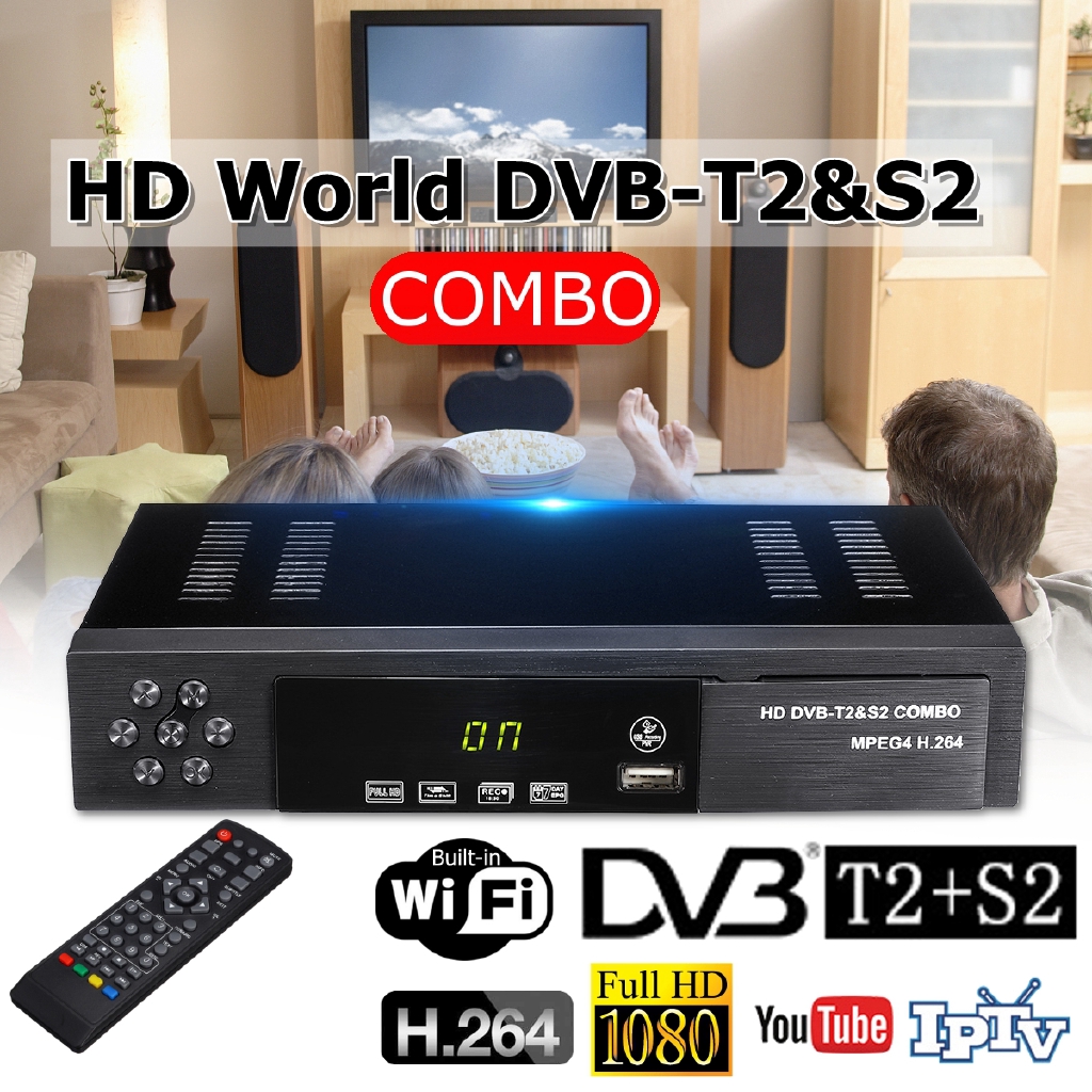 Đầu thu sóng TV DVB S2 T2 DVB-S2 DVB-T2 cổng USB 2.0