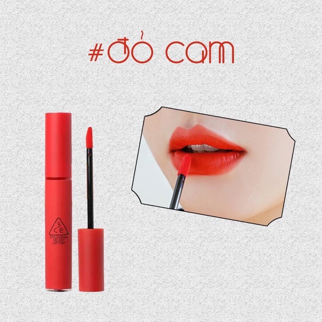 Son Kem Lì 3CE Velvet lip tin chuẩn Auth (bao check mã vạch)