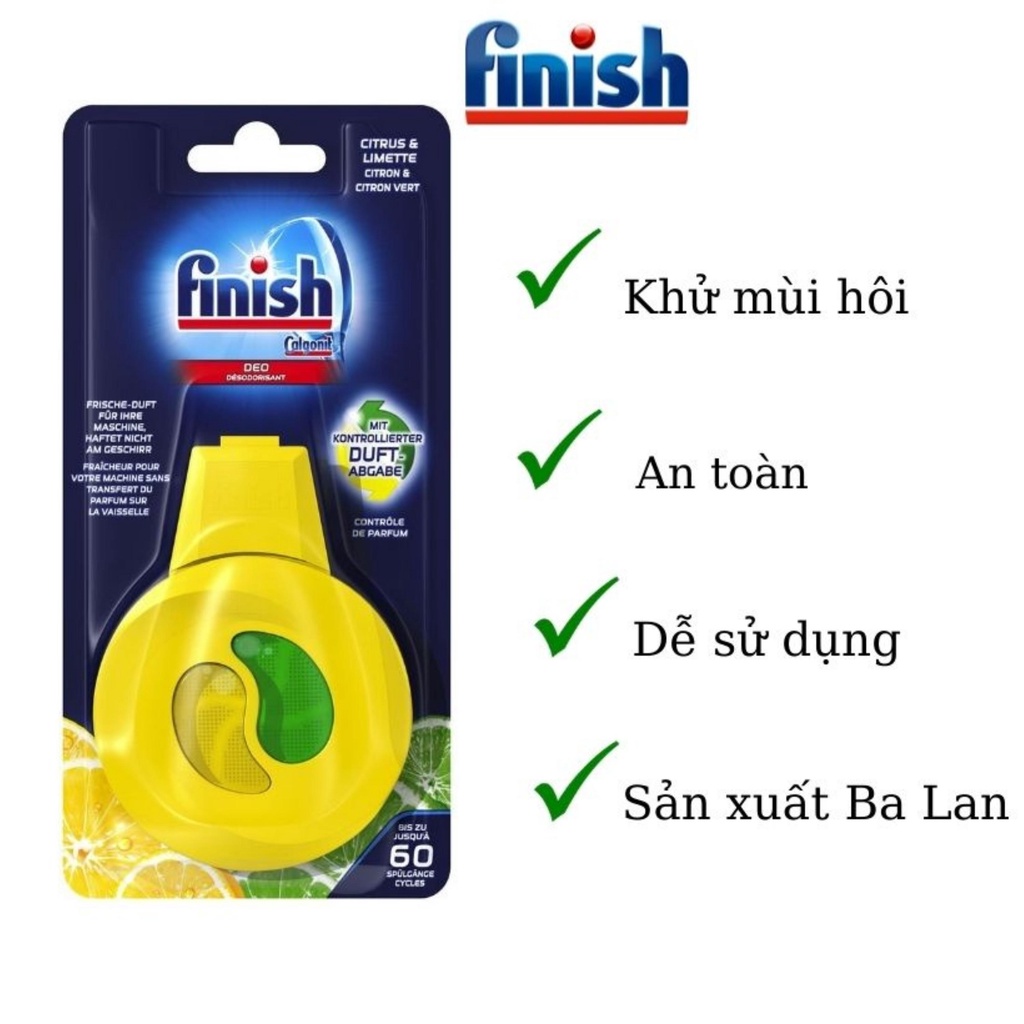 Tinh dầu Treo khử mùi máy rửa chén bát Finish 4ml [Nhập khẩu Đức]