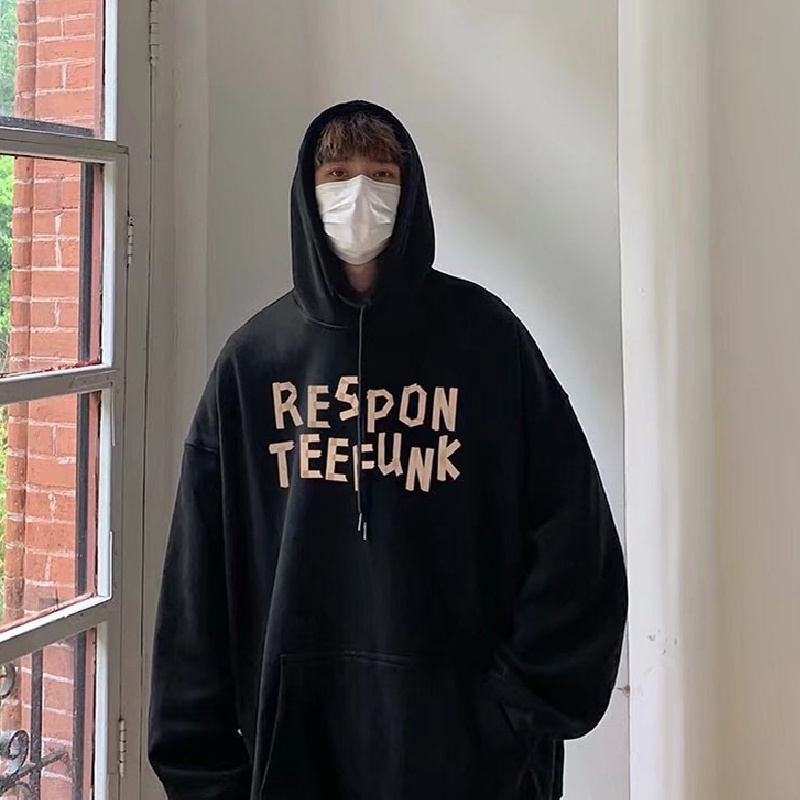 Áo hoodie Thể Thao Dáng Rộng In Chữ Phong Cách Hip Hop Đường Phố Hàn Quốc Thời Trang Mùa Đông Cho Nam [M-5XL]