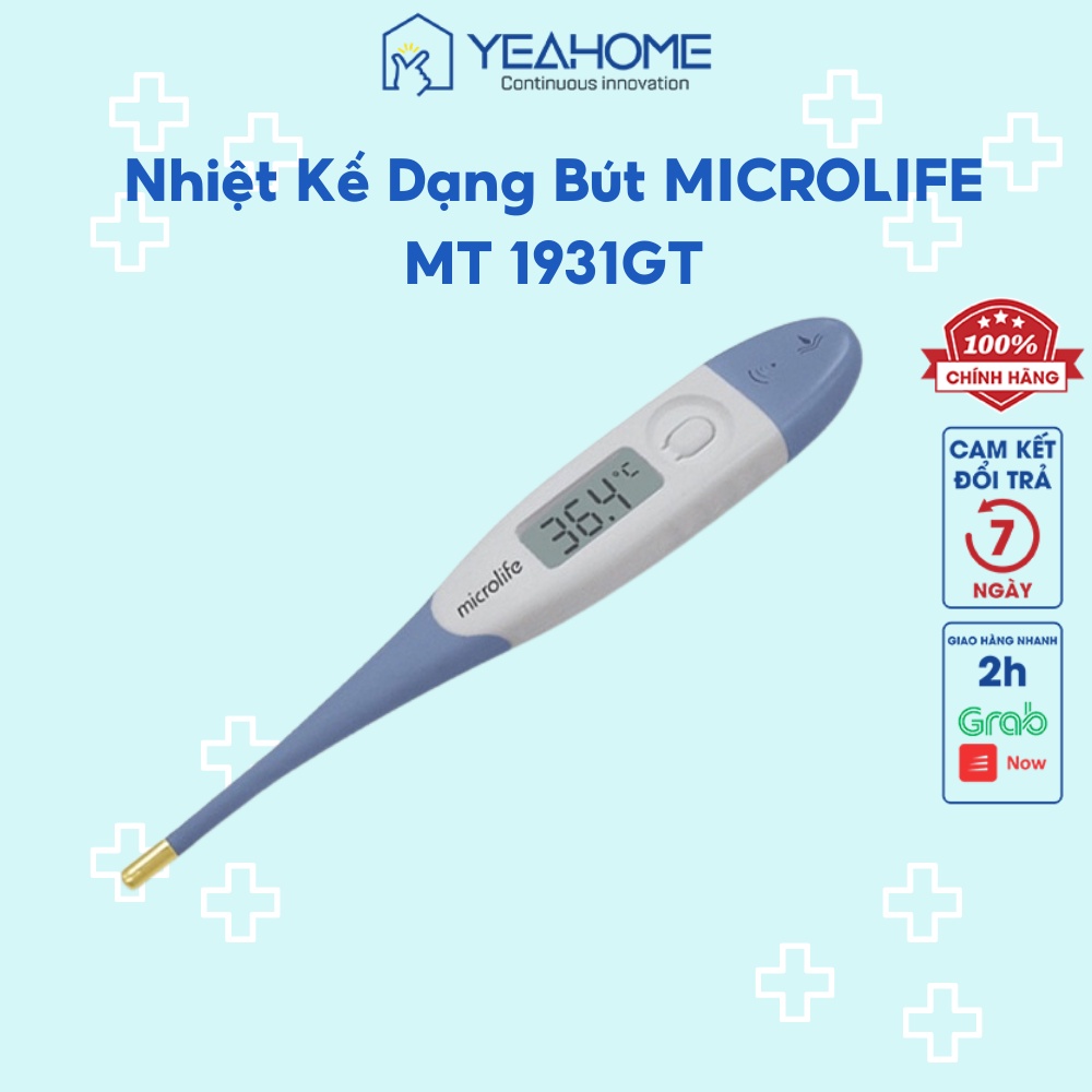 Nhiệt Kế Điện Tử Gia Đình Microlife  MT 1931GT Đầu Mạ Vàng Đo 60s Đo Miệng Nách Hậu Môn - YeahomeCare Saigon