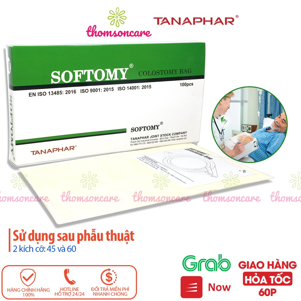 Túi hậu môn nhân tạo Softomy - hộp 100 cái của dược Tanaphar