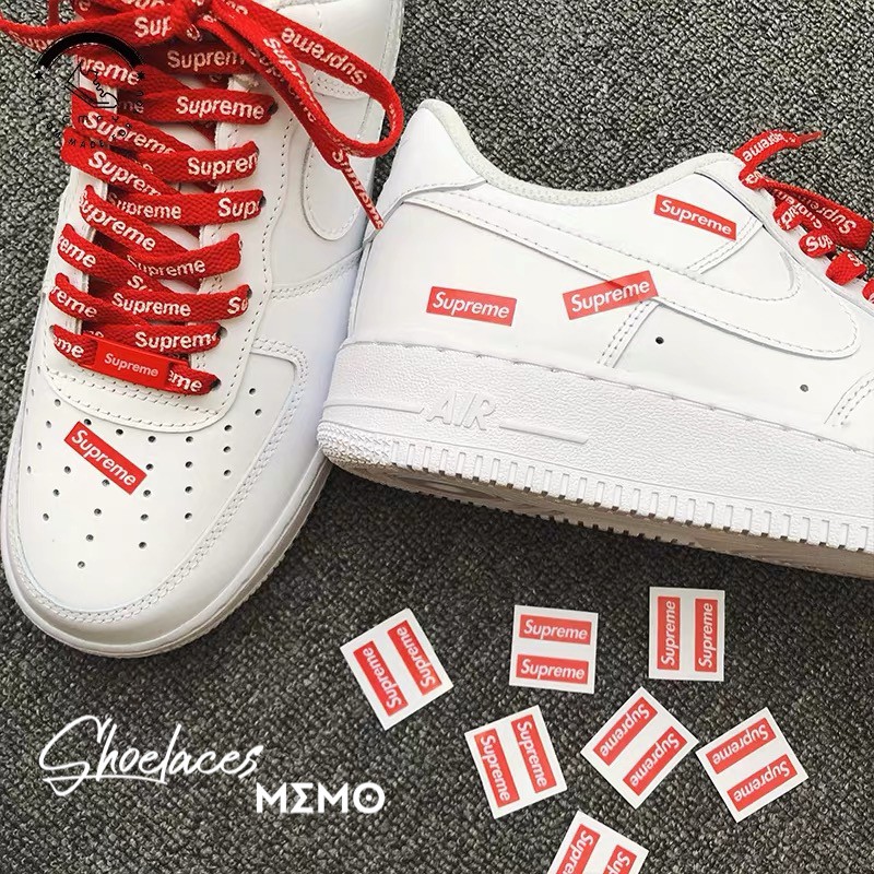 Dây Giày Custom Giày Supreme x Nike Air Force 1- Dây Giày Phụ Kiện Nike AF1 Supreme