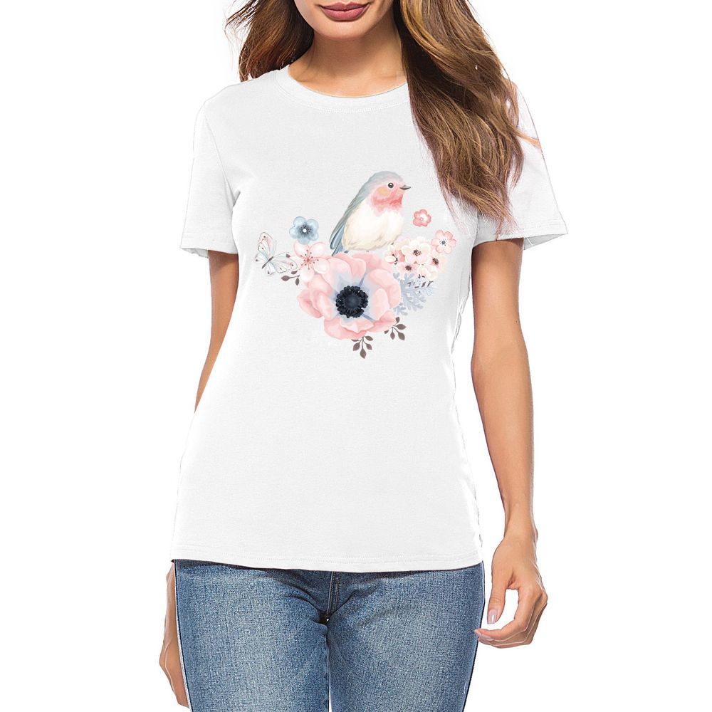 Miếng vá ủi quần áo chuyển nhiệt trang trí họa tiết hoa và chim xinh xắn thời trang