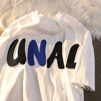 Áo thun ZHELIHANGFEI ngắn tay thêu chữ cá tính thời trang