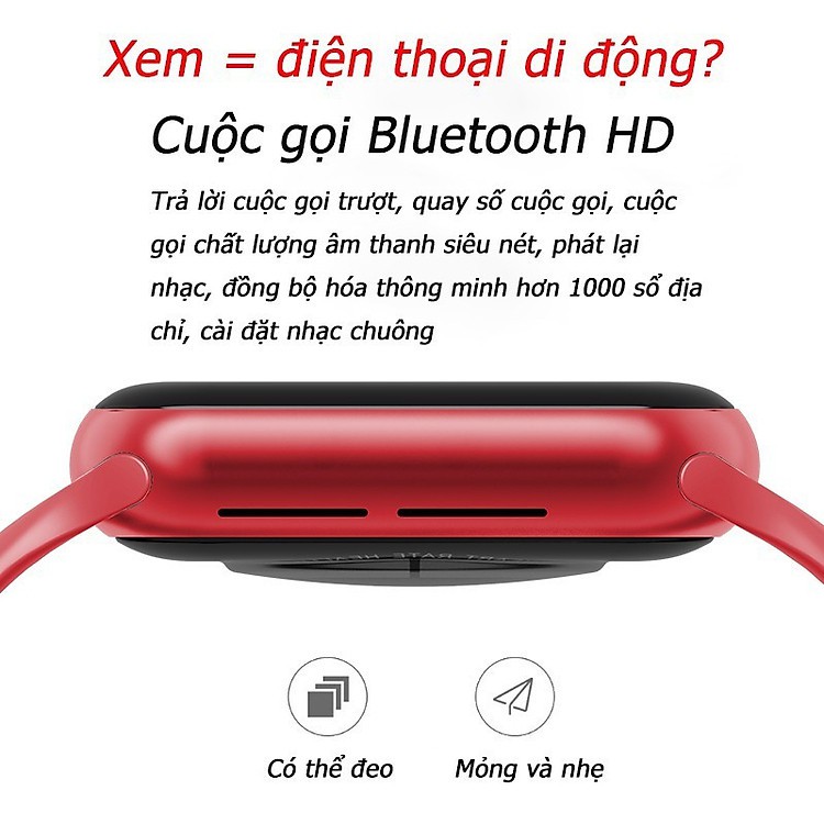 [Chính Hãng] Đồng Hồ Thông Minh HW12/16 Fullbox Kiểu Dáng Apple Watch Series 6, Chống Nước, Kết Nối Bluetooth, Núm Xoay