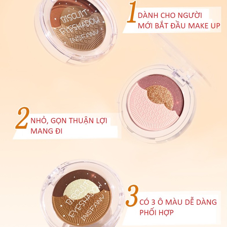 Phấn mắt 3 màu kết hợp nhũ và má hồng bánh qui hàng nội địa Trung MAT05 | BigBuy360 - bigbuy360.vn