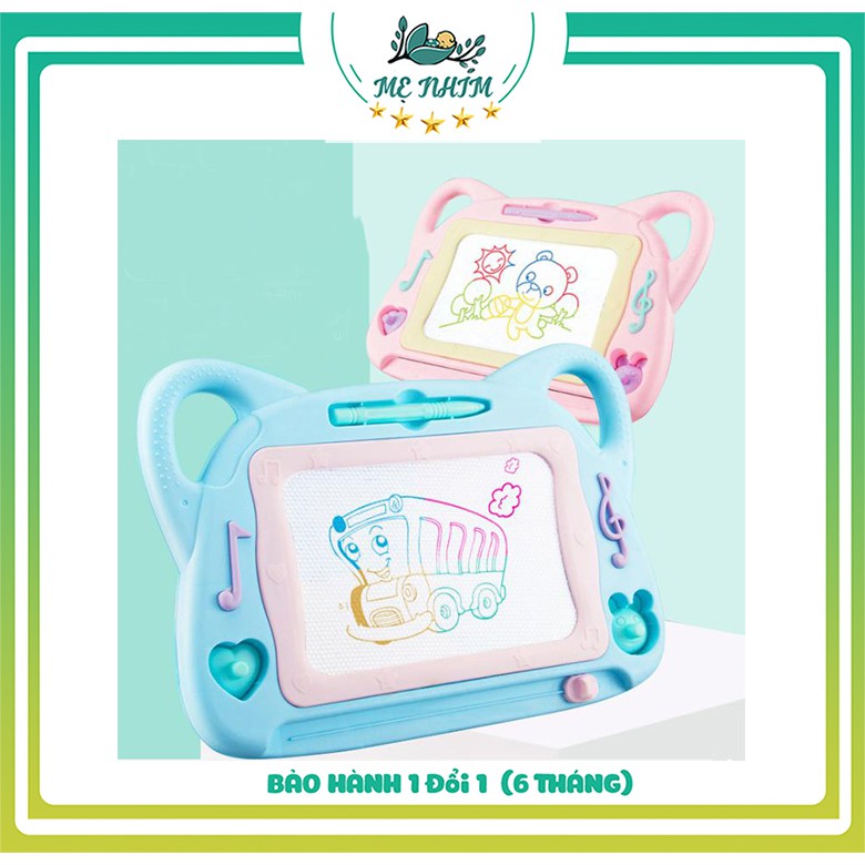 Bảng vẽ từ tính có con dấu và bút cho bé tập vẽ , bảng xoá nam châm tiện lợi (xanh, hồng)