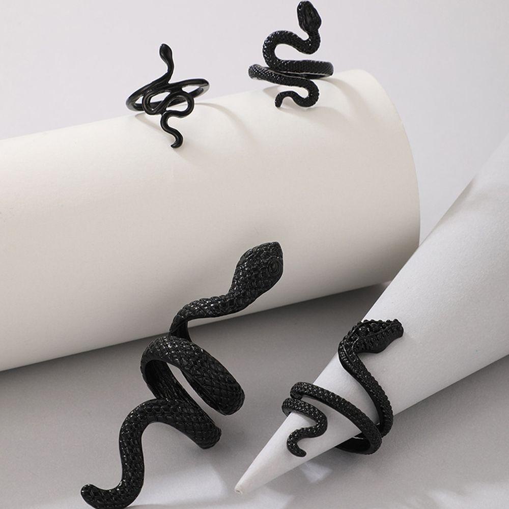 Set 4 Nhẫn Hợp Kim Hình Rắn Thời Trang Hàn Quốc Cho Nam