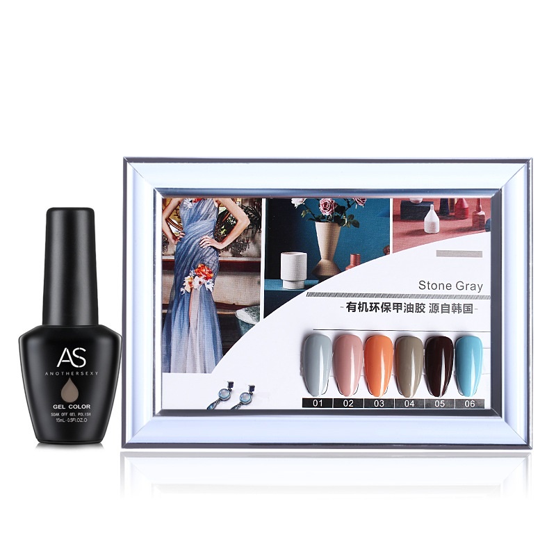 Sơn gel AS  móng tay dùng máy hơ tone màu nâu xanh hồng trẻ trung VUA SƠN AS mã SG 15ml