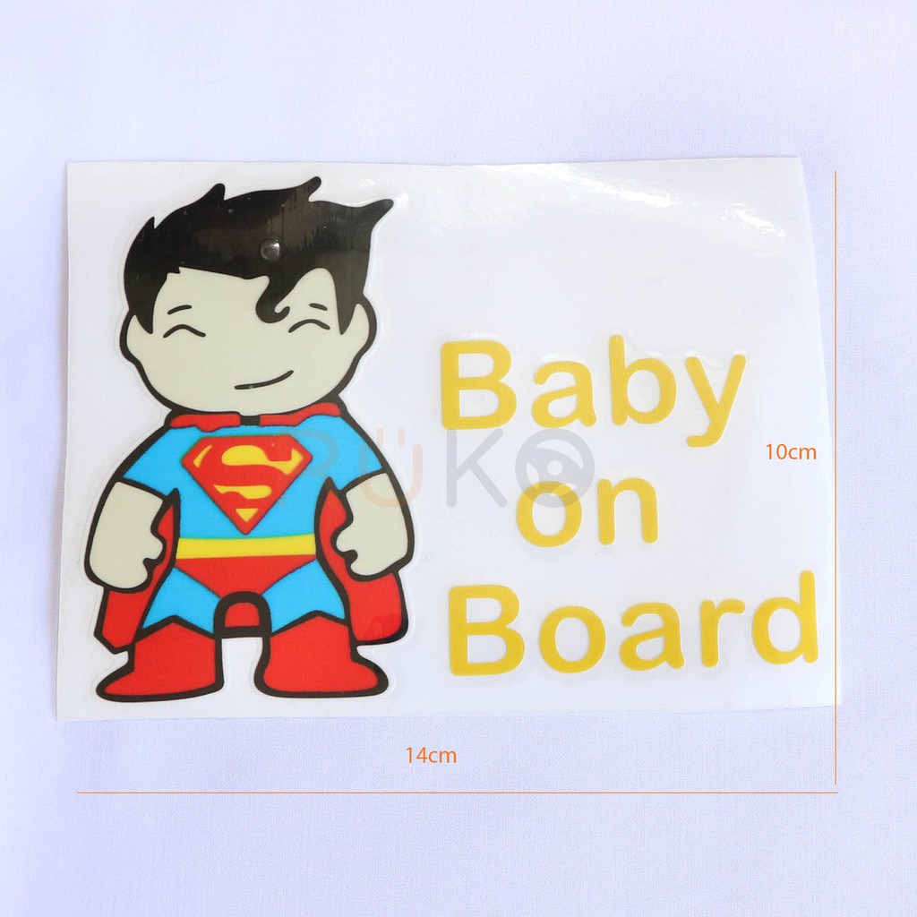 Sticker hình Super Man BaBy On Board vui nhộn