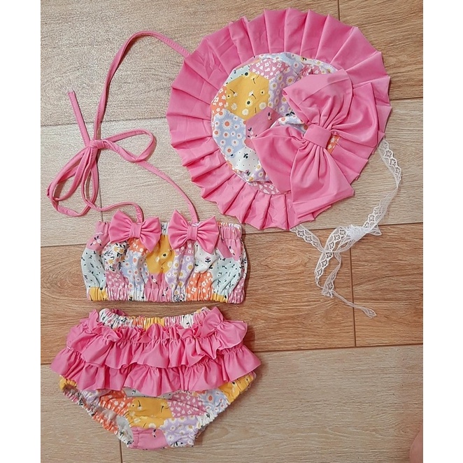 Set bikini kèm nón xinh xỉu