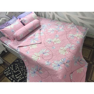Combo 1 ga chun kèm 2 vỏ gối nằm poly 1m8*2m lá hồng