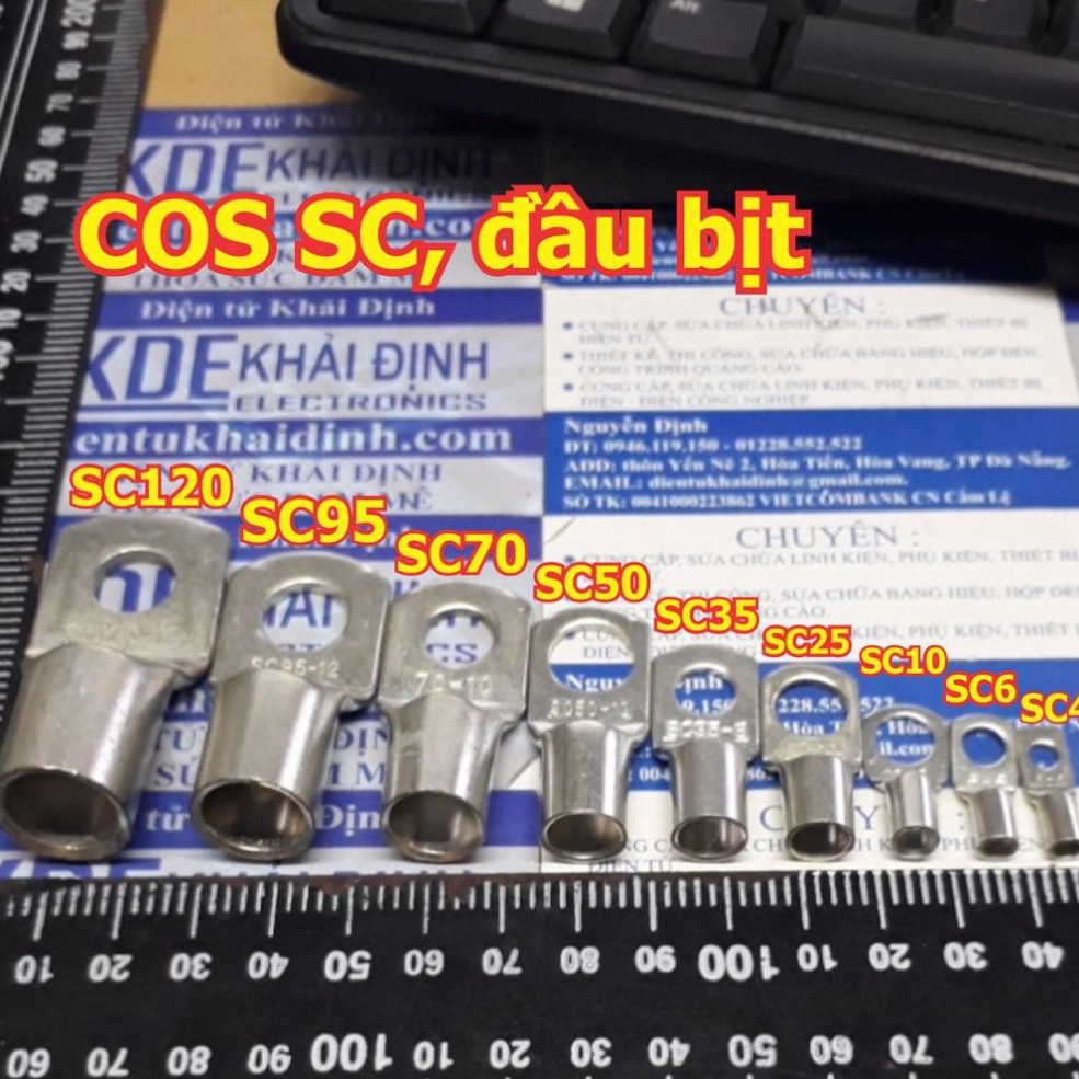 Đầu COS trần, bịt đầu SC bằng đồng mạ si chống oxi hóa SC4-4 ~ SC95-12 kde5180