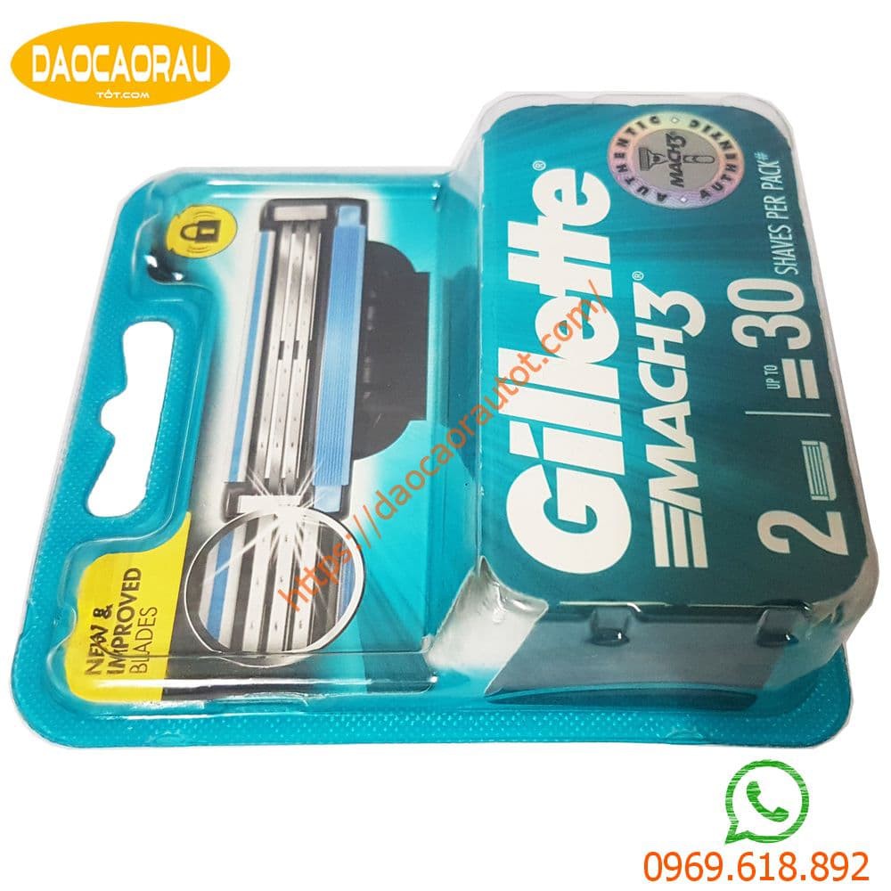 Hộp 2 lưỡi dao cạo râu Gillette Mach 3