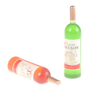HEL❤ 2Pcs 1:12 Dollhouse Mini Grape Wine Bottles Miniature Drinking Doll