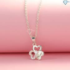 Dây chuyền nữ bạc, vòng cổ bạc nữ hình cỏ 3 lá đính đá khắc tên theo yêu cầu DCN0437 - Trang Sức TNJ
